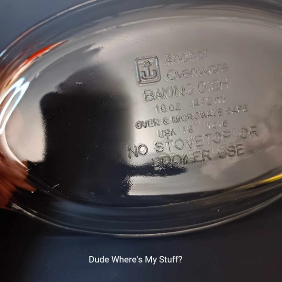 ANCHOR HOCKING OVAL BAKING DISH #1016 -CLEAR GLASS - 16-OUNCE - OVENWARE - Picture 2 of 6